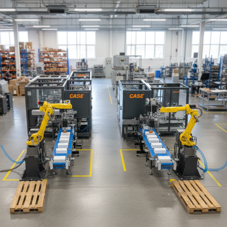 Kartonovací stroje CASE v provozu